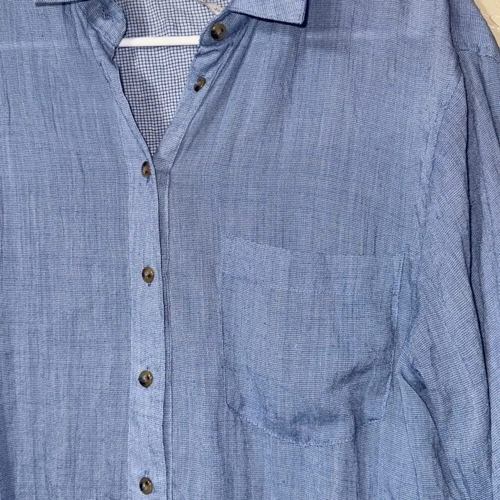 Free people that’s a wrap oversized lightweight beachy button up shirt size M - Picture 2 of 8